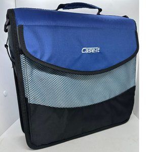 Case Notebook Folder Trapper School Handle 3 Ring Blue Pockets